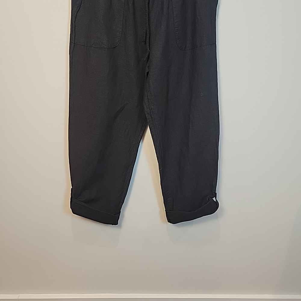 Belle France Linen Pants Pull‎ On Black Women Lightweight Drawstring Pants - Picture 12 of 14